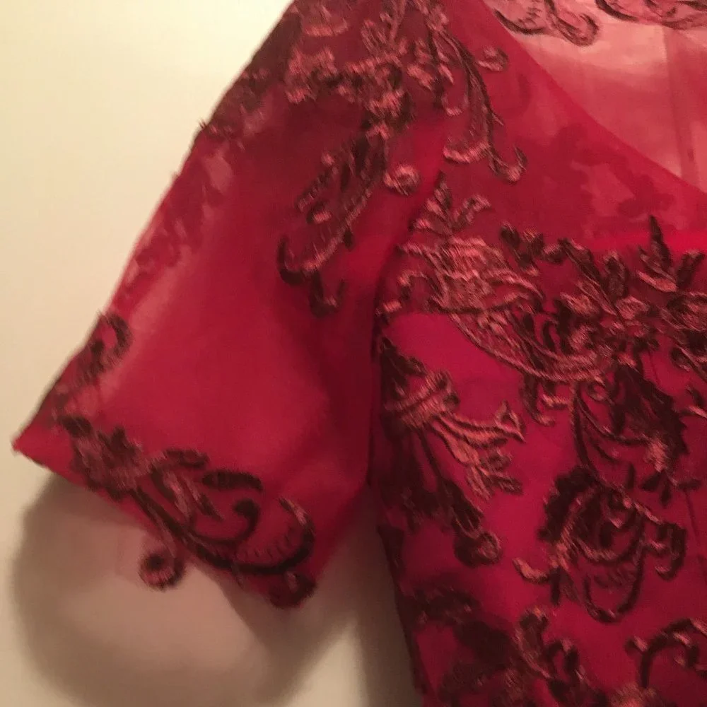 Gorgeous Fit and Flair Short Burgundy Dress - Picture 9 of 15